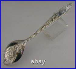 SOVIET BEAUTIFUL RUSSIAN 875 SOLID SILVER NIELLO SERVING SPOON c1960 RUSSIA 60g