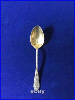 Set Of 6 Antique Ussr Silver Gilt & Niello Spoons