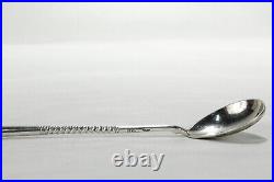 Set of 12 Antique Russian Niello Decorated Teaspoons by Levin Stepan Kuzmich
