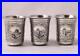 Set of 3 Antique Russian Imperial Silver 84 Niello Beakers by 3.3 Moscow 1877