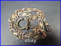 Victorian Solid Silver Niello Watch Chain