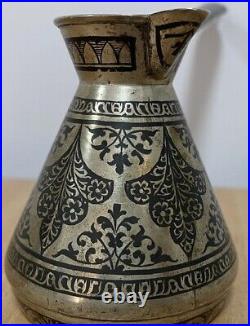 Vintage 20th Rare Soviet Silver Coffe pot 875 Silver Niello USSR