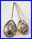 Vintage Lot Two x Russian Sterling Silver Niello Decorative Work Spoons 1869 84