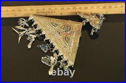 Vintage OLD 18-19 century Russia Silver Niello Caucasus Kubachi Necklace C921