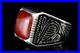 Wonderful Bactarian Tribal Antique Niello Silver Ring With Carnelian Stone