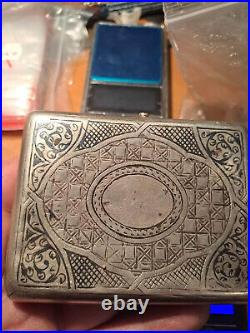 Wonderful Vintage Rare Russian Imperial Silver Niello Engraved Cigarette Case